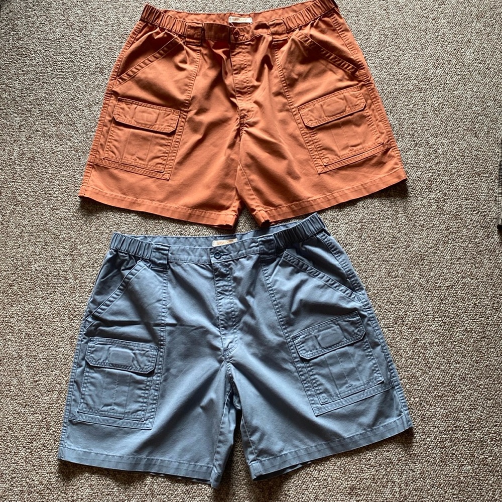 Savane Mens Cargo Shorts Waist 40 Blue Rust Mirage 6 Pocket Casual